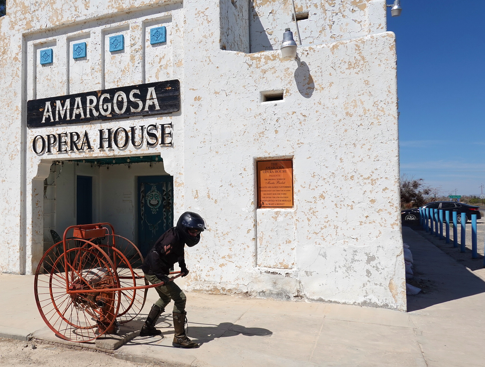 The Opera House wasn't open, but Janine was ready to help if a fire broke out.