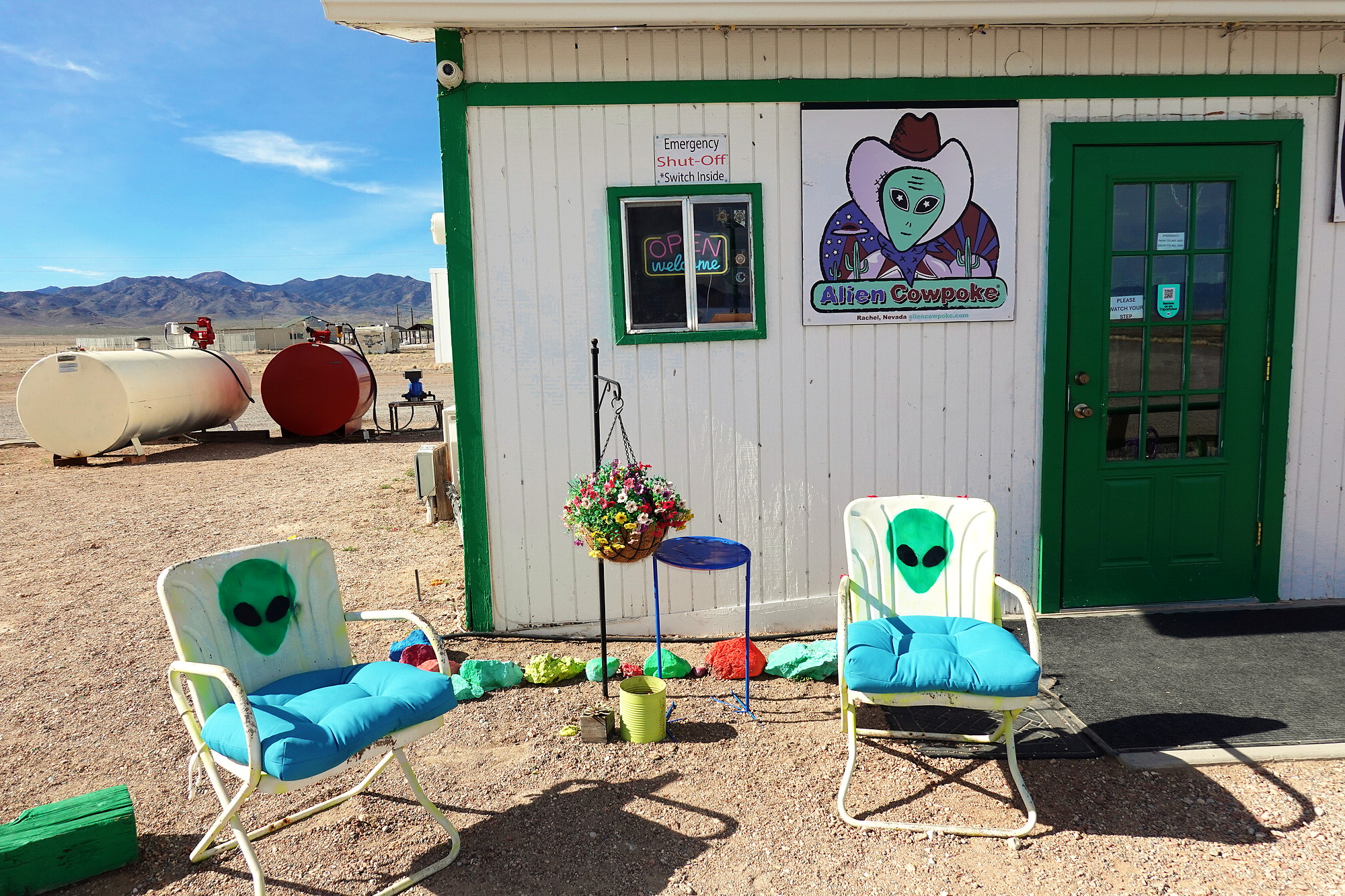 Rachel NV is a town with a gas station and cafe - which have fully embraced ET.